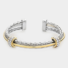 Rhinestone Embellished Cuff Bracelet