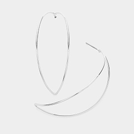 Curved Open Metal Marquise Earrings