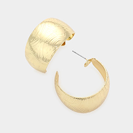 Gold Dipped Textured Metal Hoop Earrings