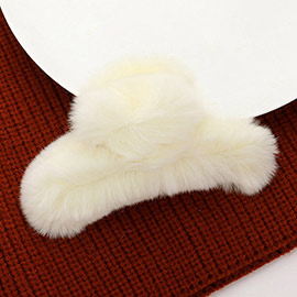Solid Faux Fur Hair Claw Clip