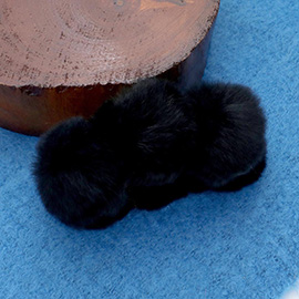 Faux Fur Triple Pom Pom Hair Claw Clip
