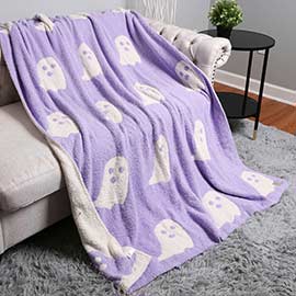 Reversible Ghost Patterned Throw Blanket