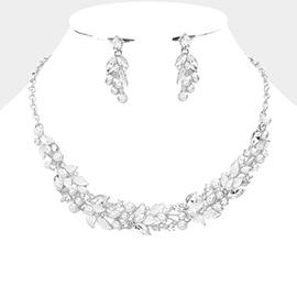 Pearl Leaf Evening Necklace