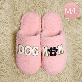 Dog Mom Message Paw Pointed Soft Home Indoor Floor Slippers