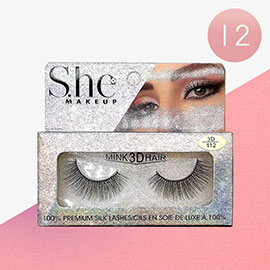 12Pairs - Premium Silk 3D Eye Lashes