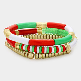 3PCS - Christmas Beaded Stretch Bracelets