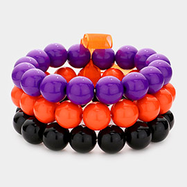 3PCS - Halloween Beaded Stretch Bracelets