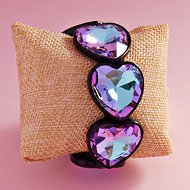 Heart Stone Stretch Bracelet