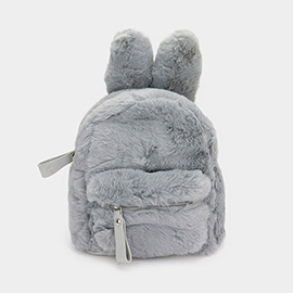 Solid Faux Fur Bunny Mini Backpack Bag