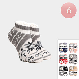 6Pairs - Snowflake Socks