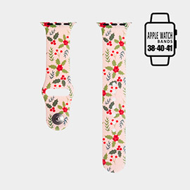 Mistletoe Patterned Apple Watch Silicone Band