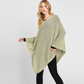 Solid Knit Loose Fit Poncho