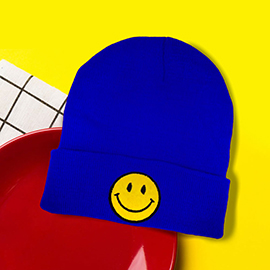 Smile Pointed Solid Knit Beanie Hat