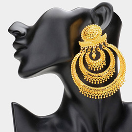Jhumka Abstract Metal Link Statement Dangle Earrings