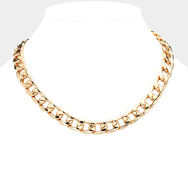 Gold Dipped Metal Chain Toggle Necklace
