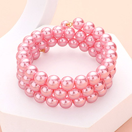 Barbie Pink Pearl Coil Bracelet