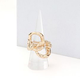 Double Open Metal Circle Link Stretch Ring