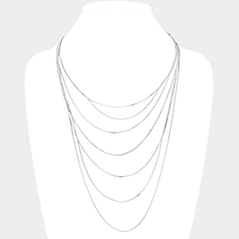 Secret Box _ Metal Chain Multi Layered Bib Necklace