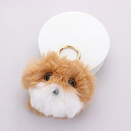 Faux Fur Dog Keychain