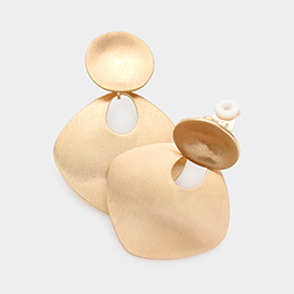Geometric Metal Clip on Earrings