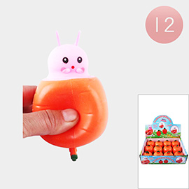 12PCS - Pop Up Bunny Carrot Squeeze Kids Toys