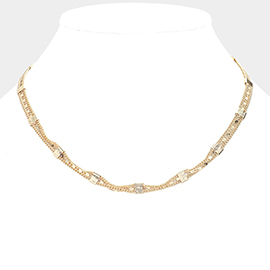 Triple Metal Chain Layered Necklace
