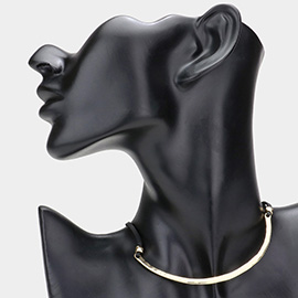 Curved Metal Choker Necklace