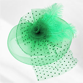 Feather Mesh Flower Fascinator / Headband