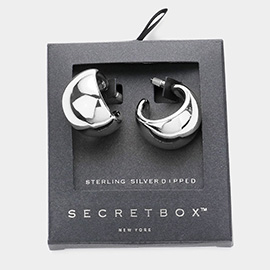 Secret Box _ Sterling Silver Dipped Metal Hoop Earrings