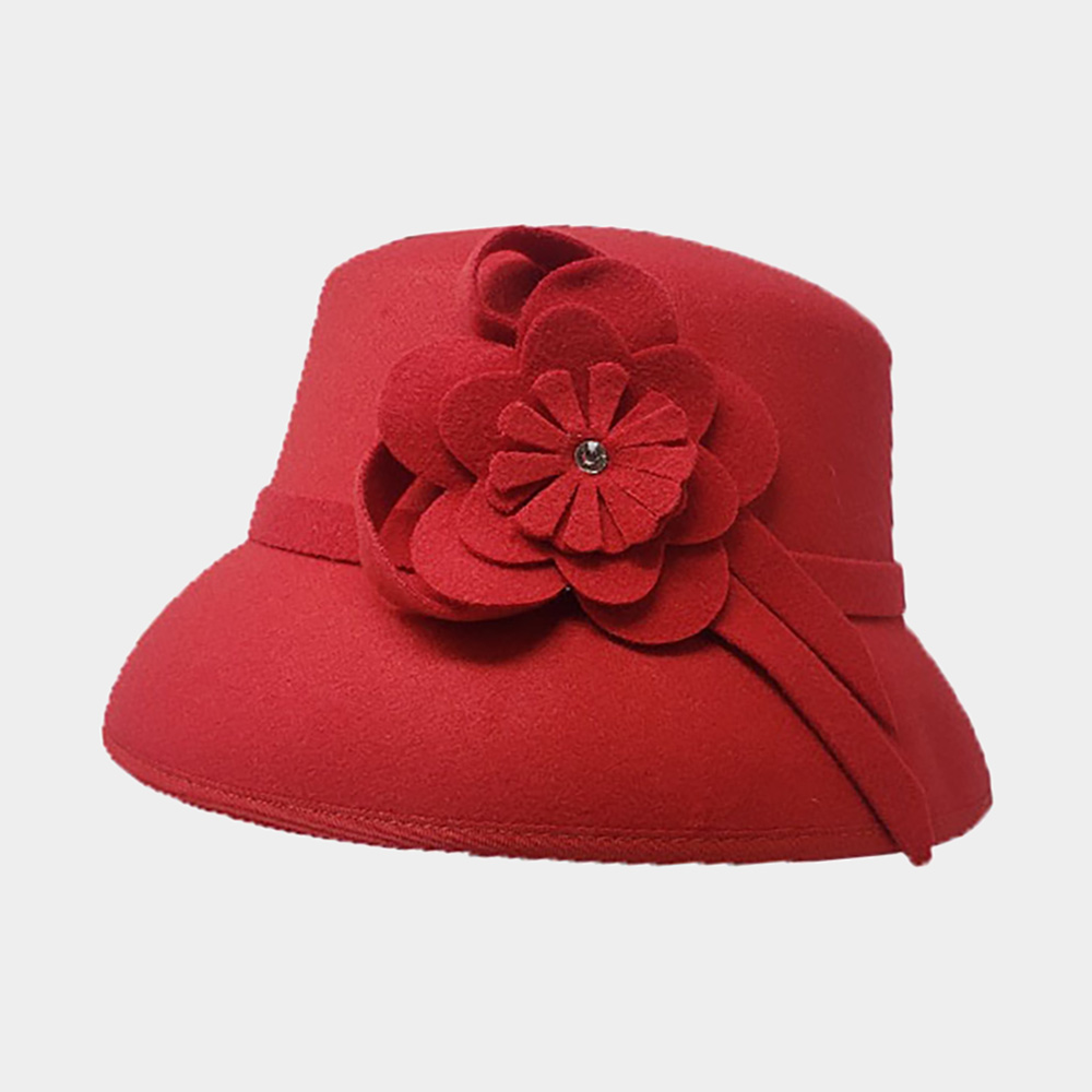 Flower Pointed Felt Hat