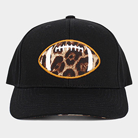 Leopard Football Ball Front Baseball Cap