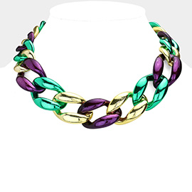 Mardi Gras Chunky Chain Necklace