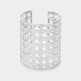 Houndstooth Cut Out Metal Cuff Bracelet