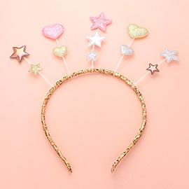 Glitter Star Heart Headband 