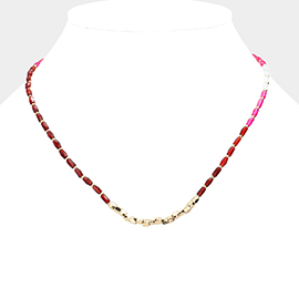 Metal Beads Pointed Faceted Beaded Necklace