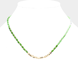 Metal Beads Pointed Faceted Beaded Necklace