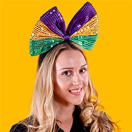 Mardi Gras Sequin Ribbon Headband