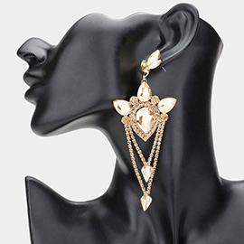 Marquise Teardrop Cluster Evening Earrings