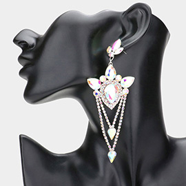 Marquise Teardrop Cluster Evening Earrings