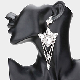 Marquise Teardrop Cluster Evening Earrings