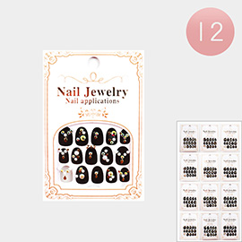 12Pack - Stone Pearl Nail Jewelry Stickers