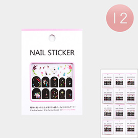 12Pack - Flower Jewel Heart Seashell Abstract Mirror Nail Stickers