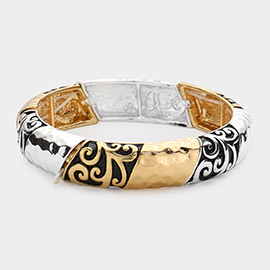 Hammered Metal Stretch Bracelet