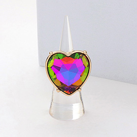 Heart Stone Accented Stretch Ring
