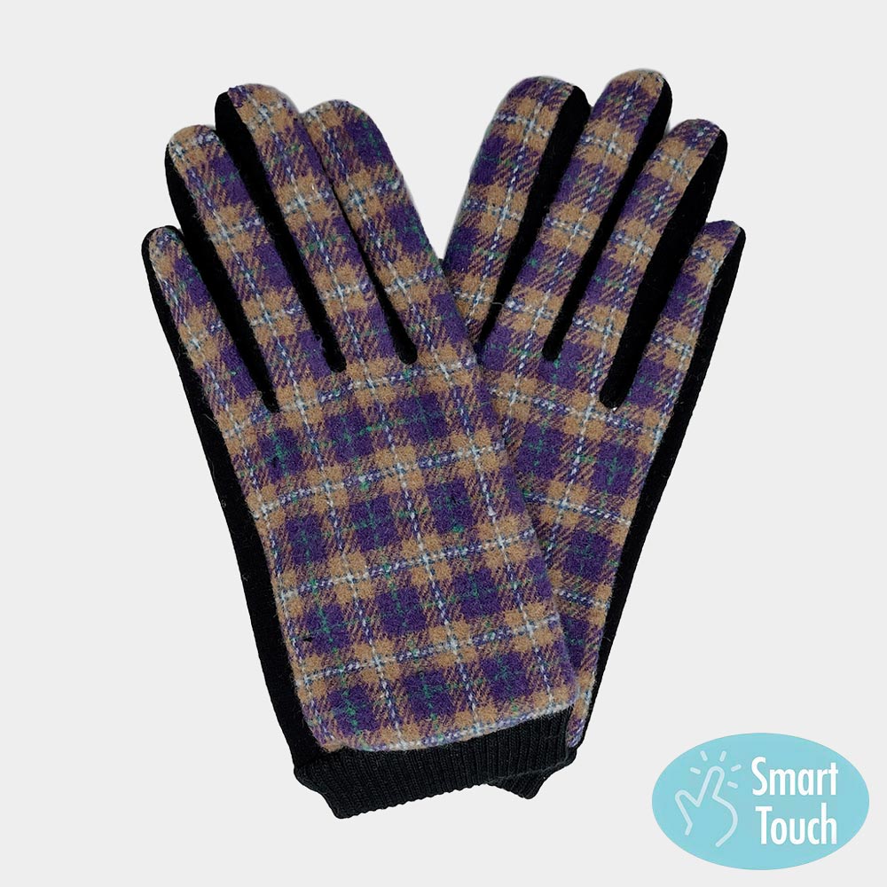 Plaid Smart Touch Gloves