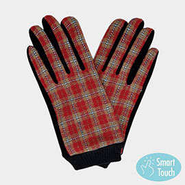 Plaid Smart Touch Gloves