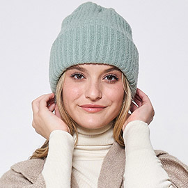 Solid Knitted Beanie Hat