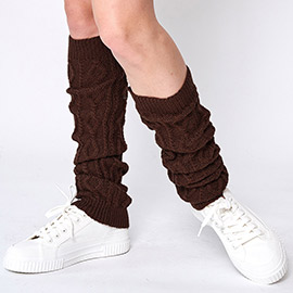 Solid Cable Knit Leg Warmers