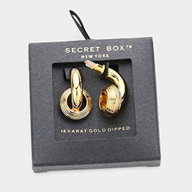 Secret Box_14K Gold Dipped Textured Metal Earrings