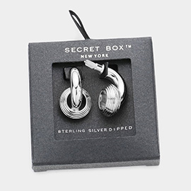 Secret Box_Sterling Silver Dipped Textured Metal Earrings